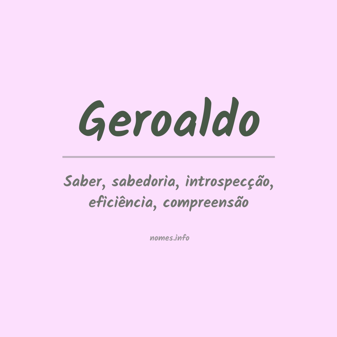 Significado do nome Geroaldo