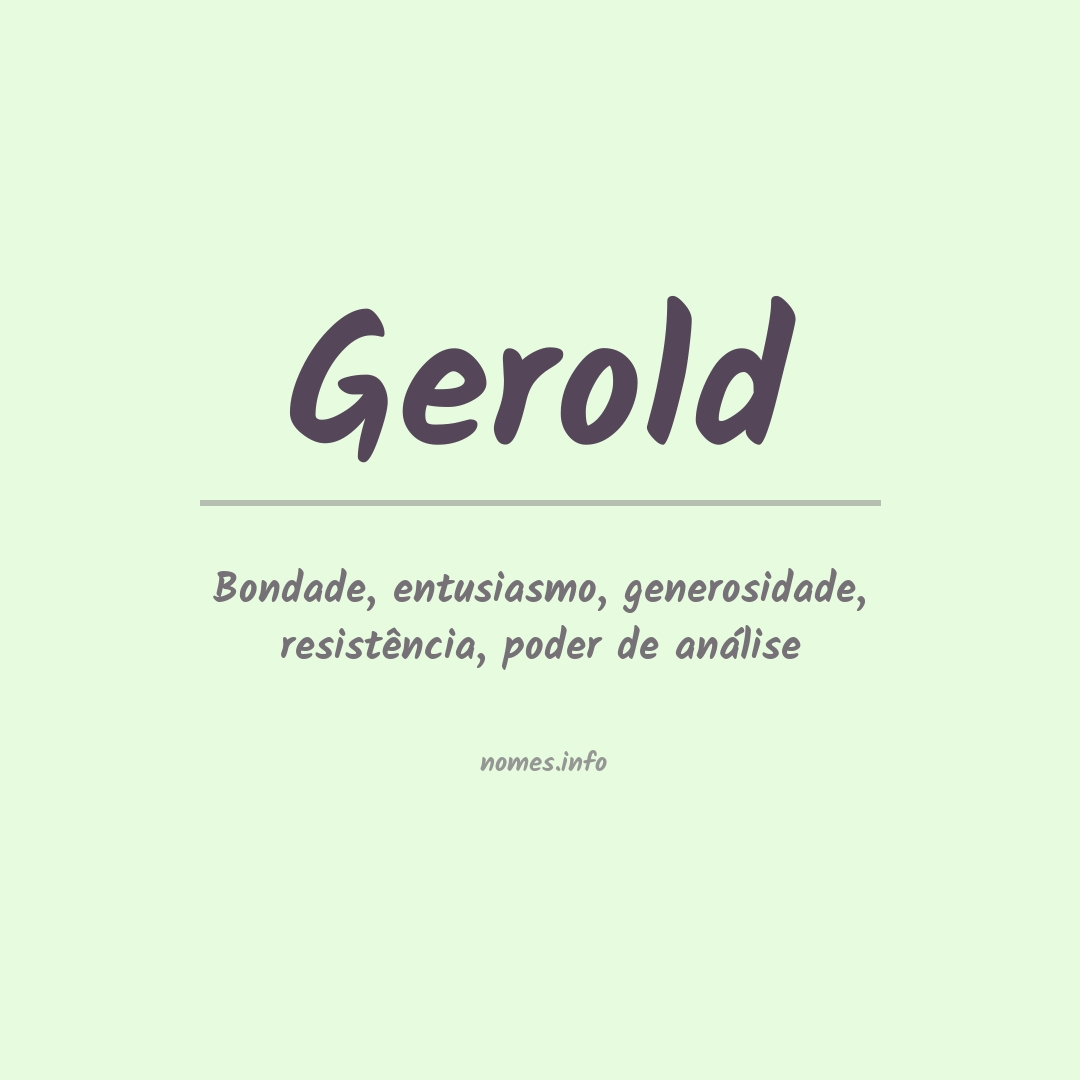 Significado do nome Gerold