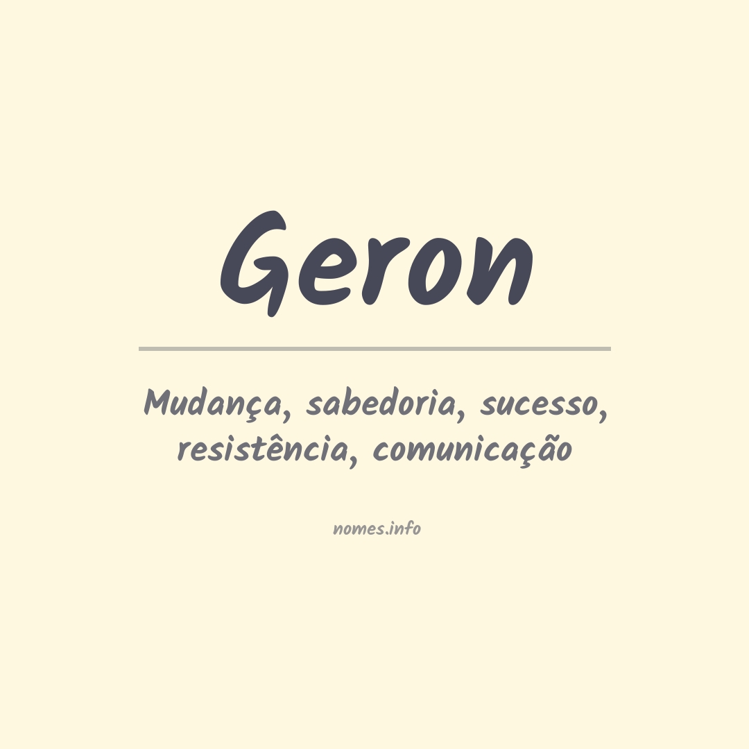 Significado do nome Geron