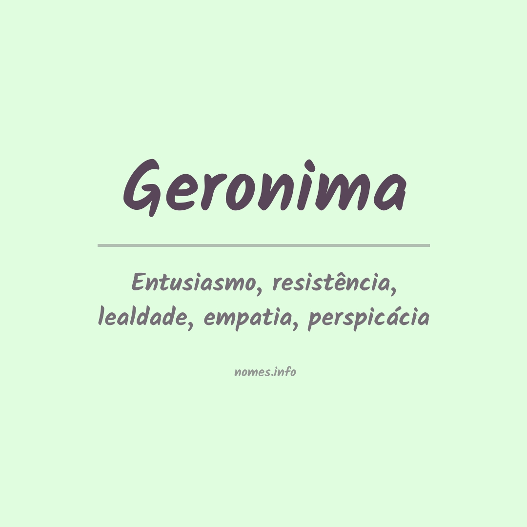 Significado do nome Geronima