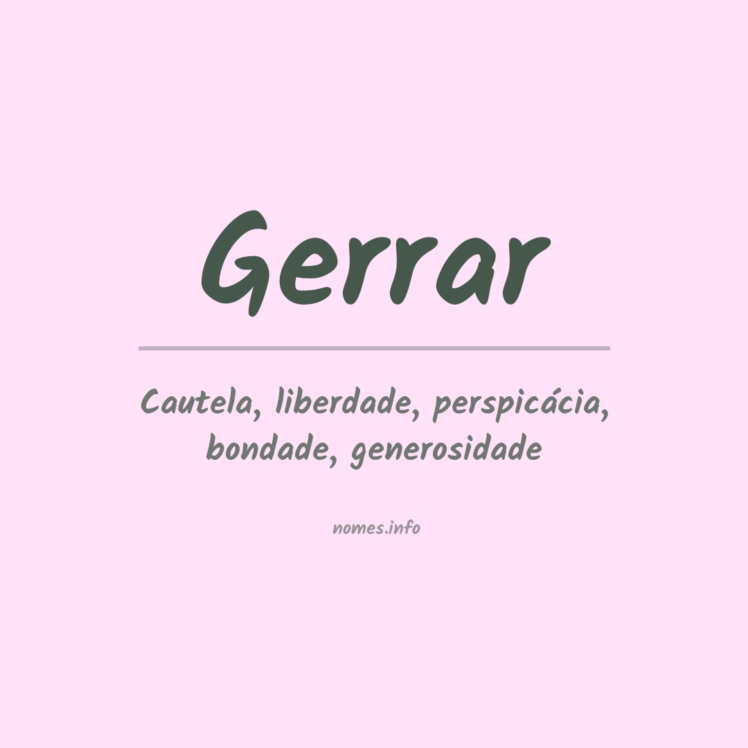 Significado do nome Gerrar