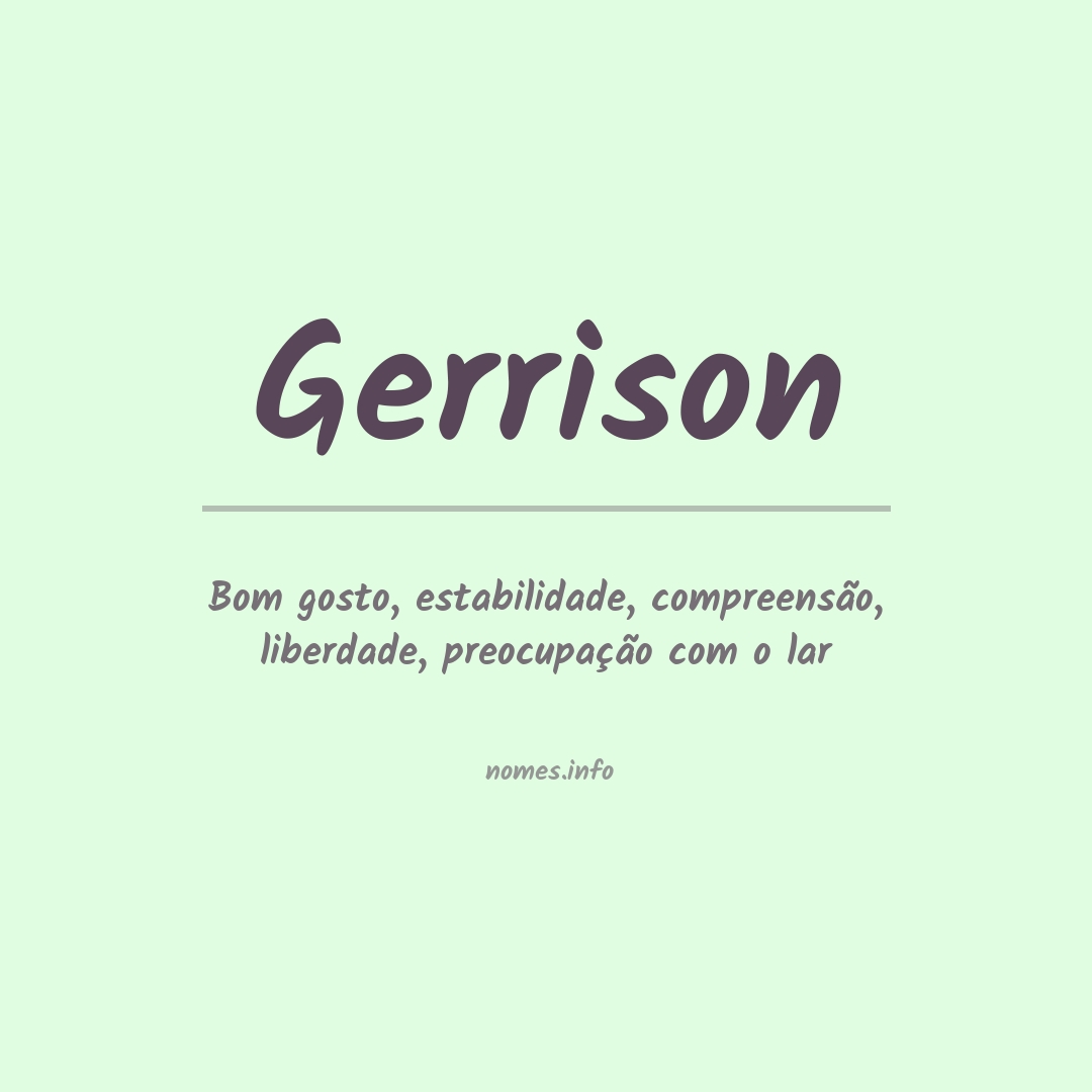 Significado do nome Gerrison