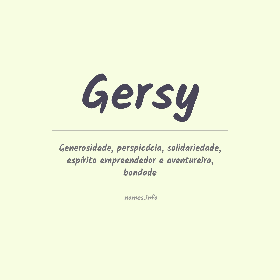 Significado do nome Gersy