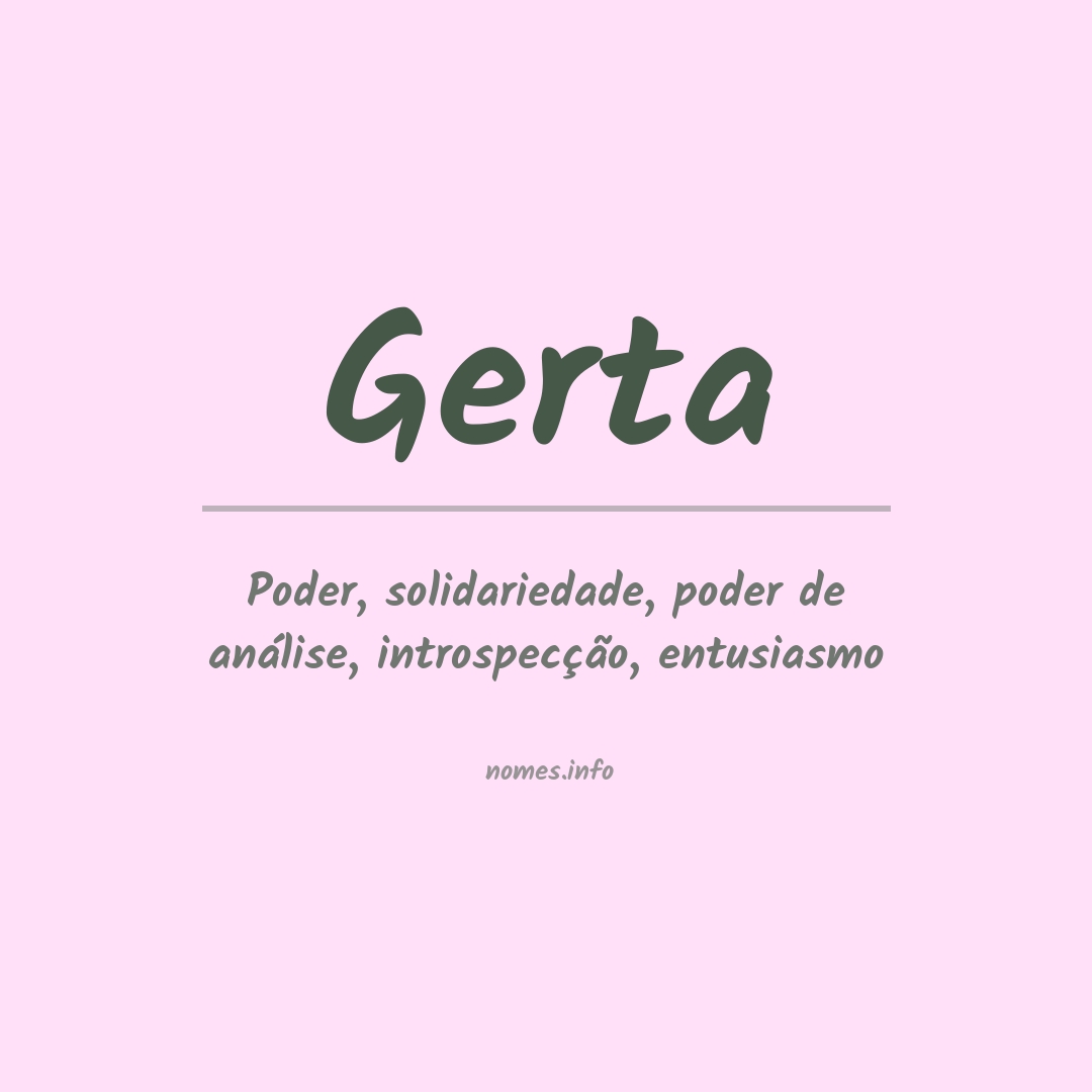Significado do nome Gerta