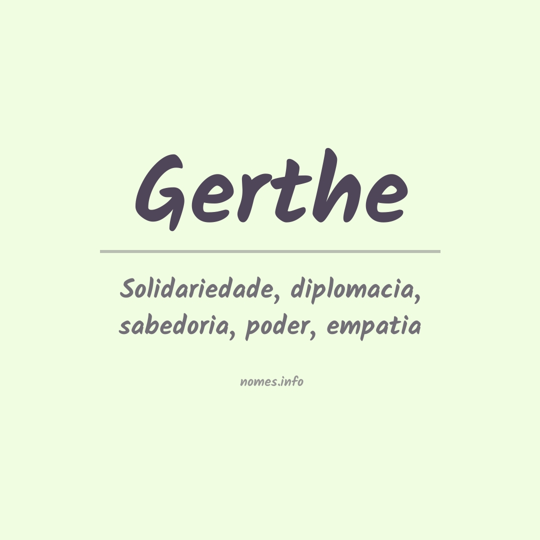 Significado do nome Gerthe
