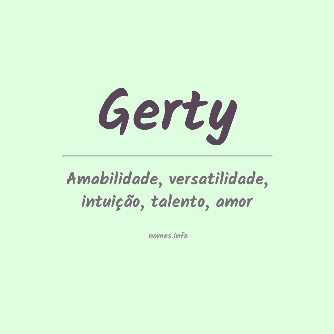 Significado do nome Gerty