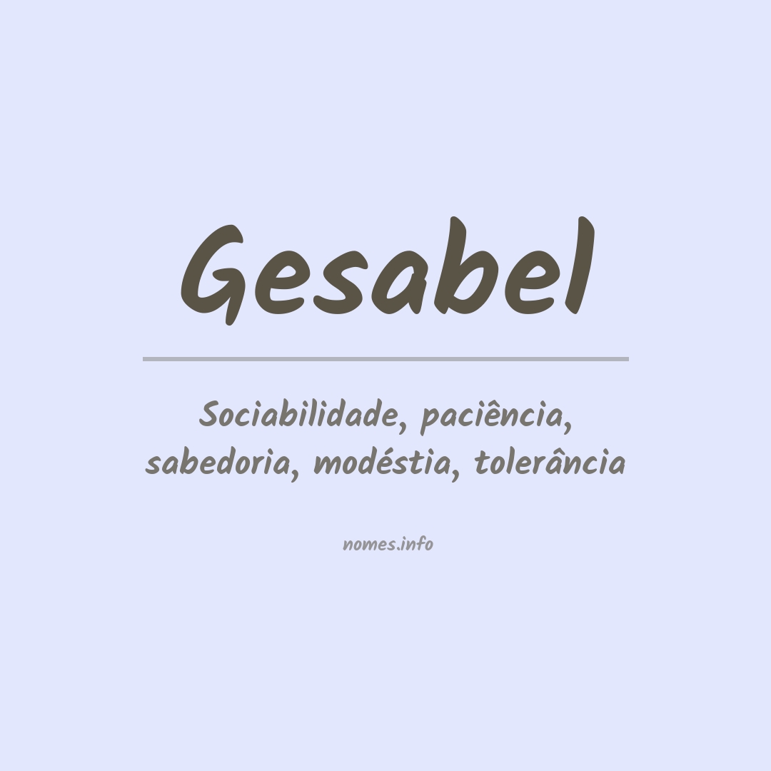 Significado do nome Gesabel