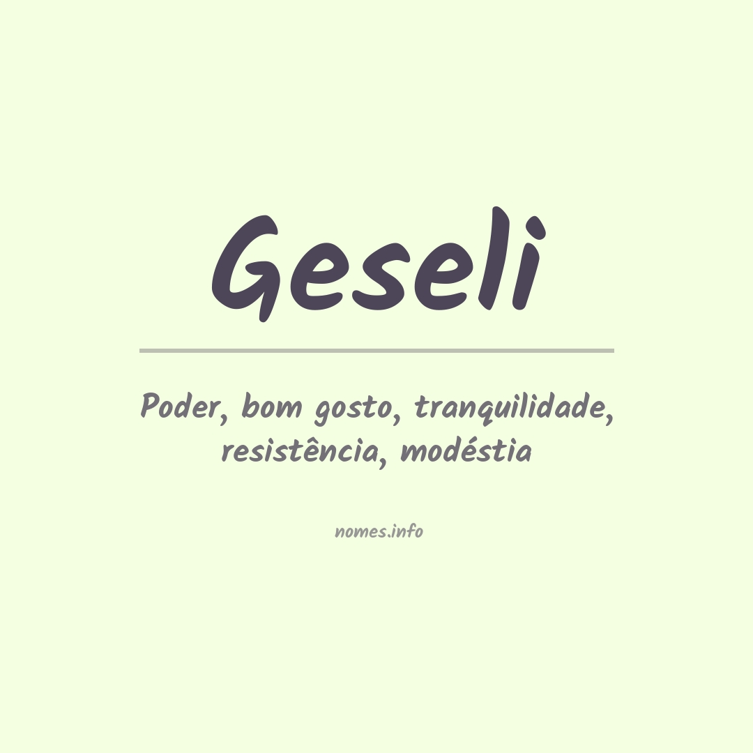 Significado do nome Geseli