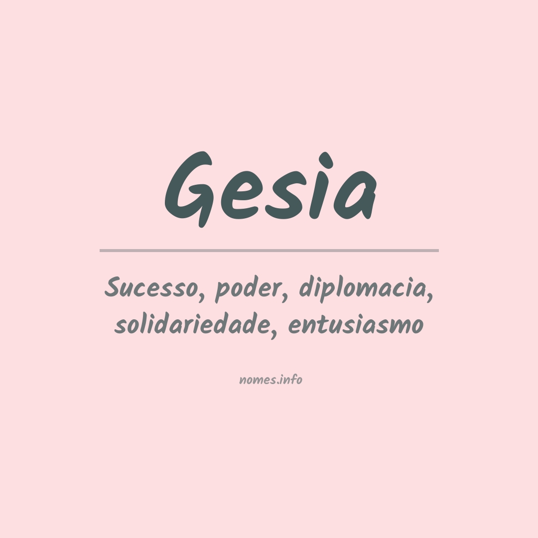 Significado do nome Gesia