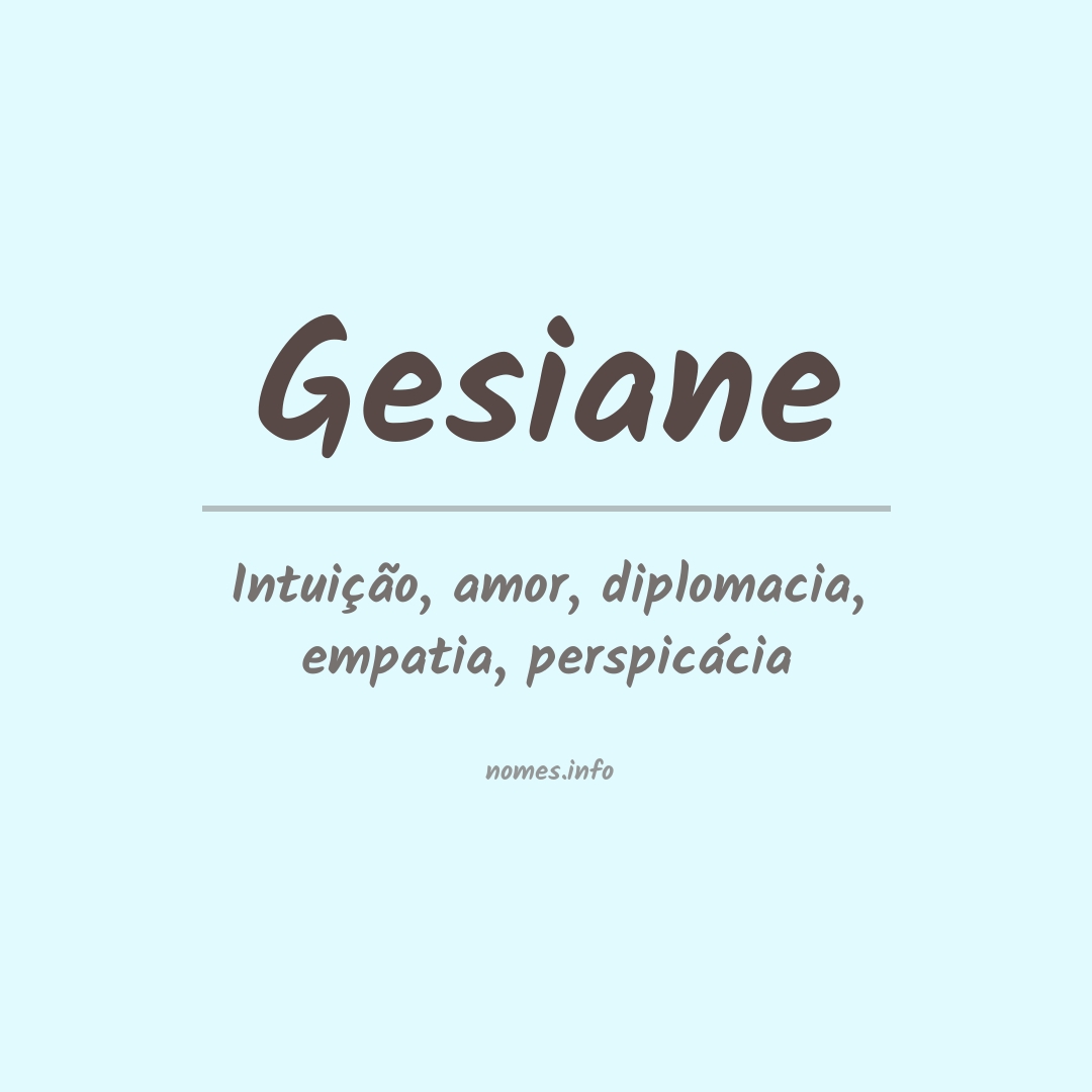 Significado do nome Gesiane
