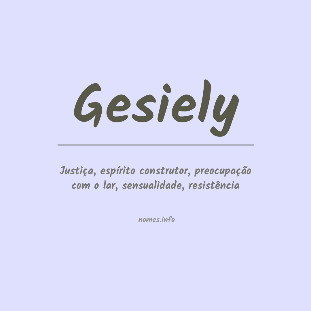 Significado do nome Gesiely