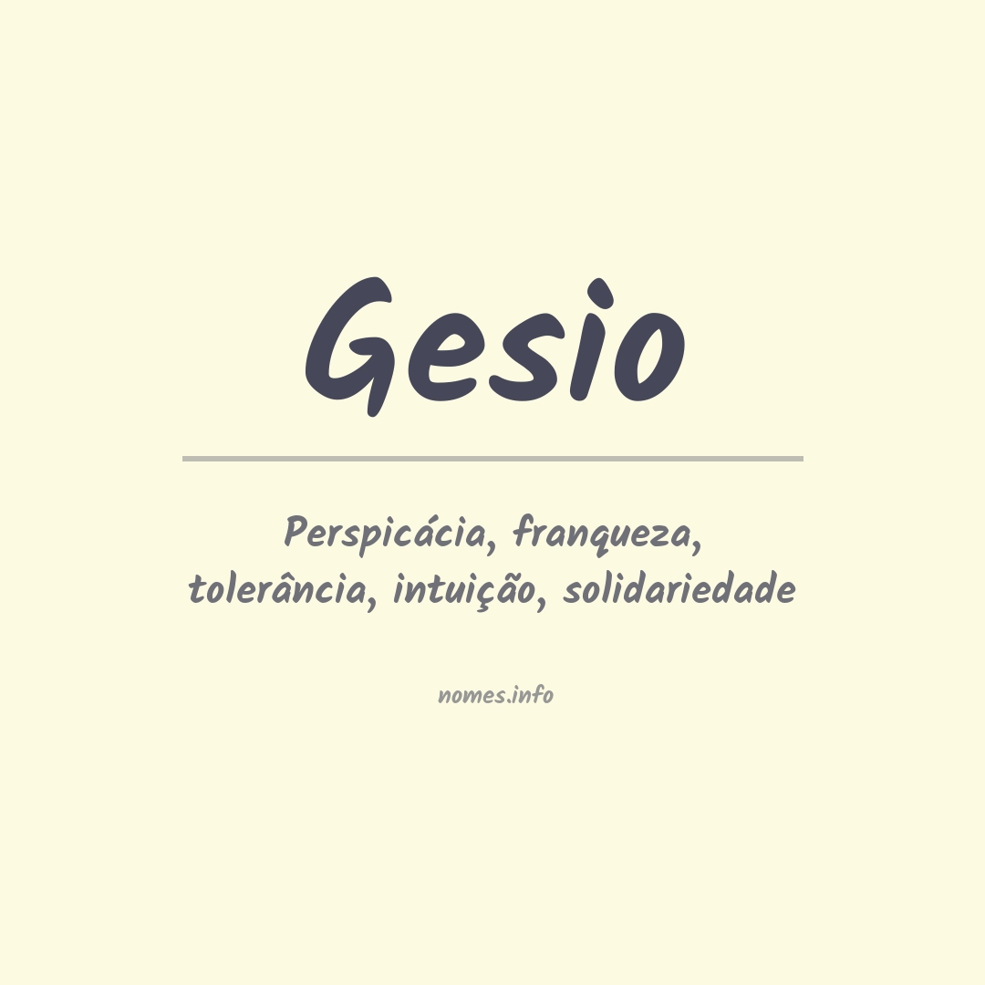 Significado do nome Gesio