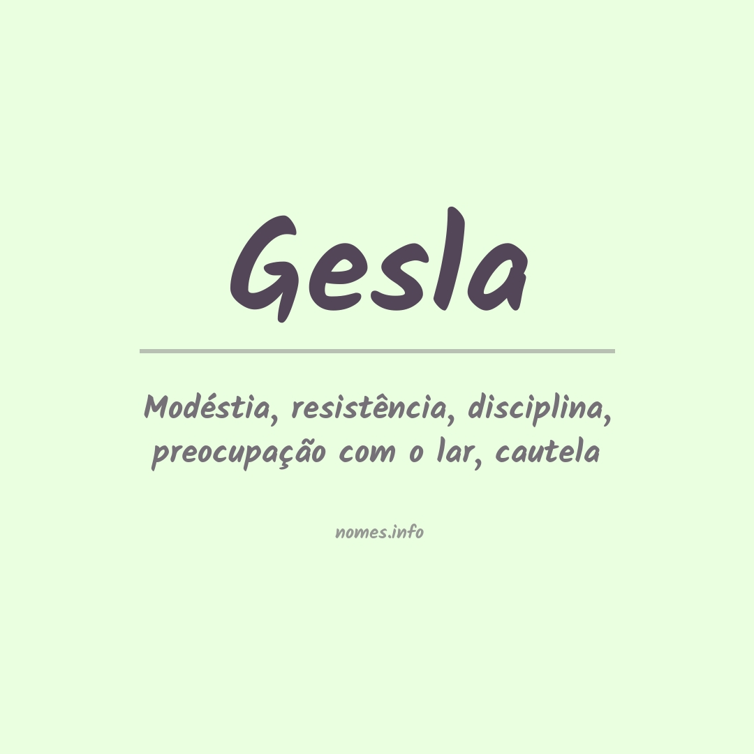 Significado do nome Gesla