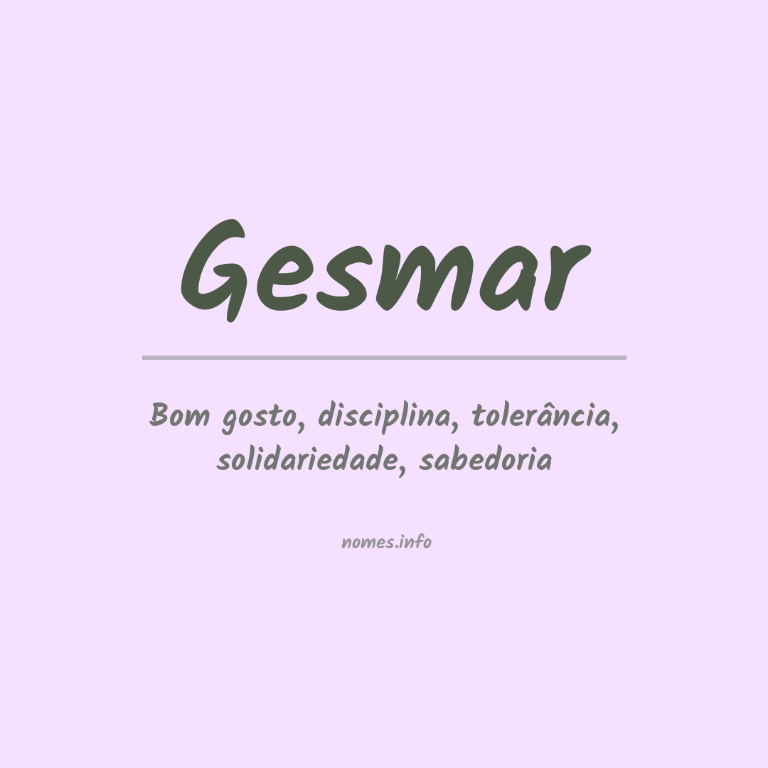 Significado do nome Gesmar