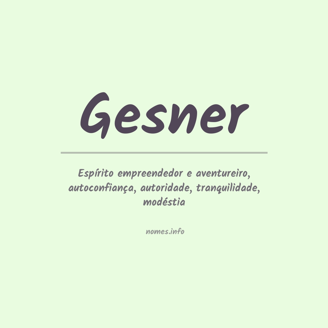 Significado do nome Gesner