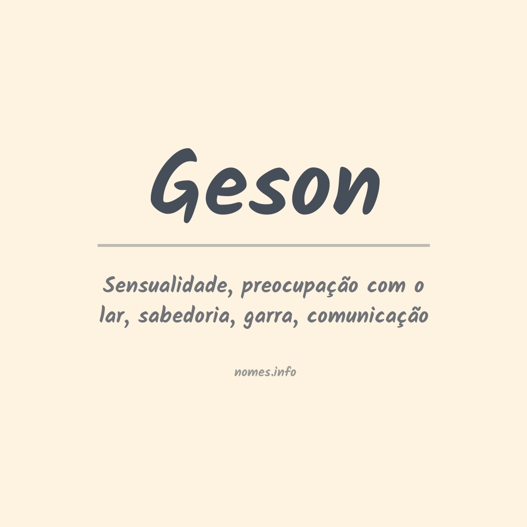 Significado do nome Geson