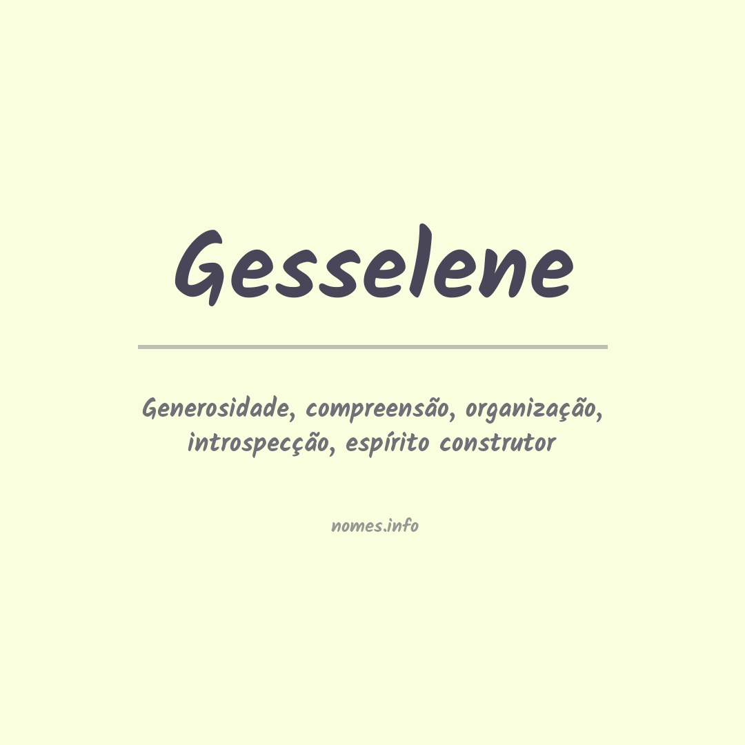 Significado do nome Gesselene