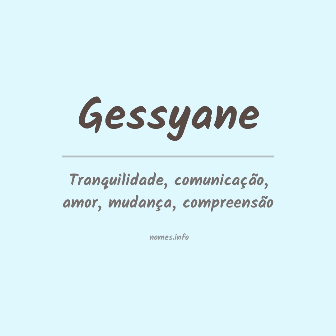 Significado do nome Gessyane