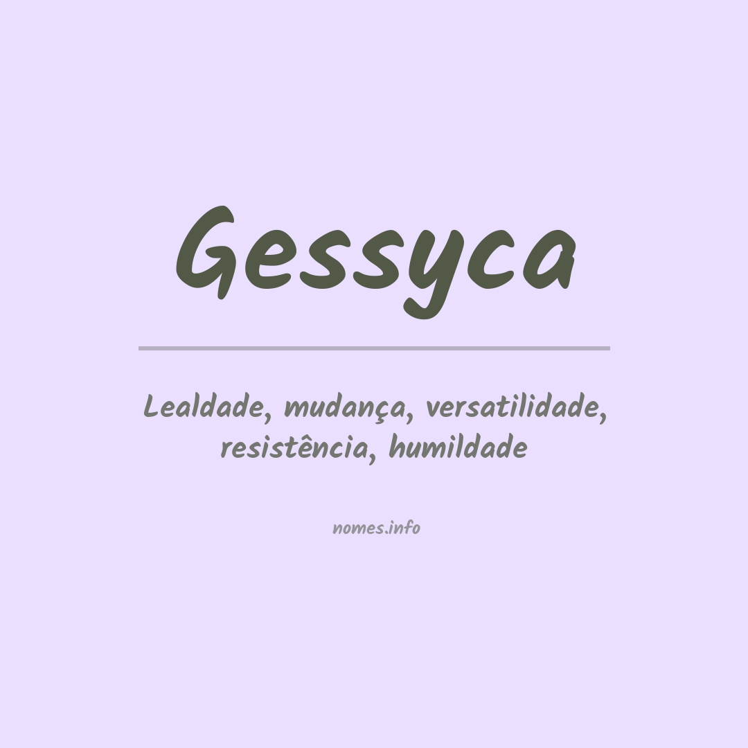 Significado do nome Gessyca
