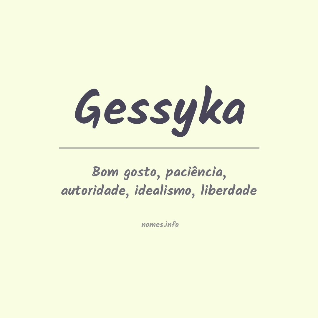 Significado do nome Gessyka