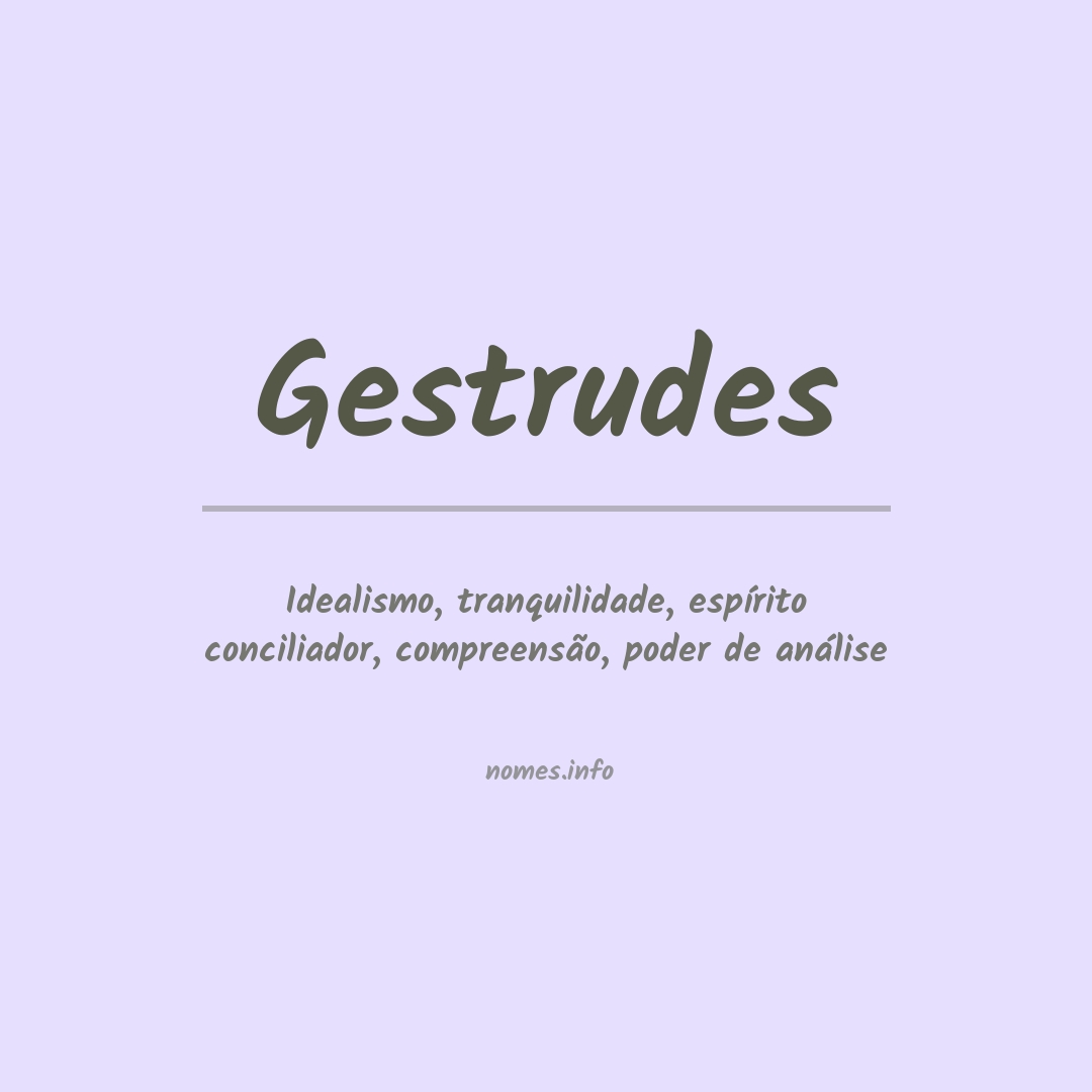 Significado do nome Gestrudes