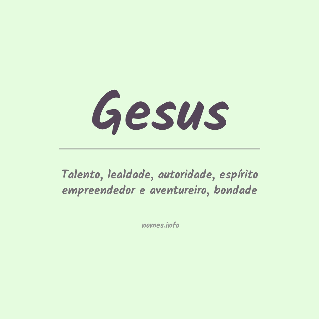 Significado do nome Gesus