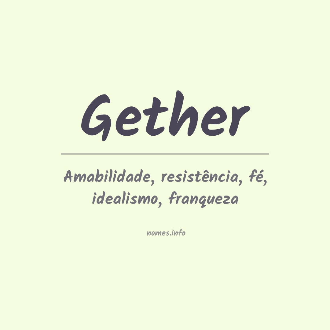 Significado do nome Gether