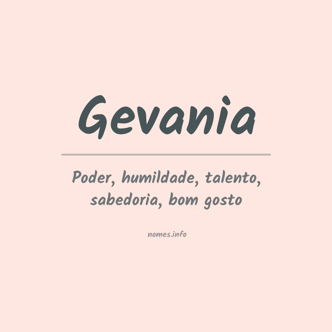 Significado do nome Gevania