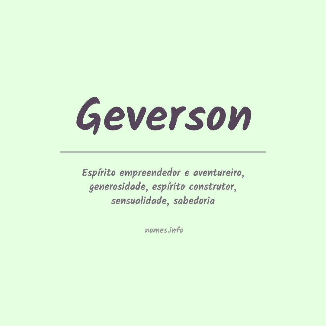 Significado do nome Geverson