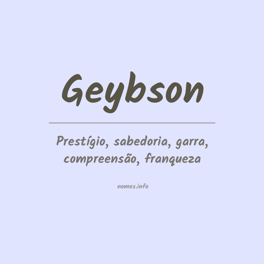 Significado do nome Geybson