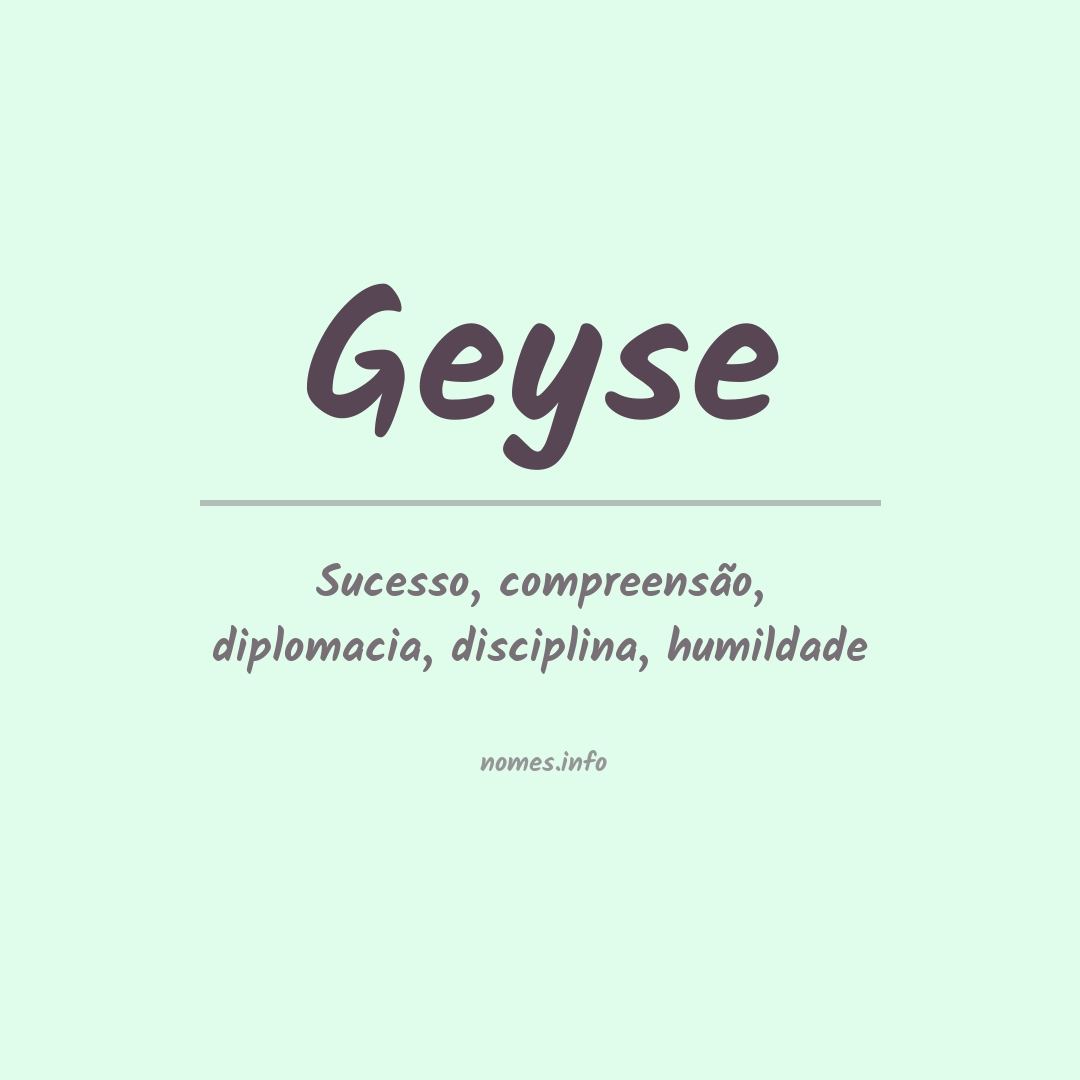 Significado do nome Geyse