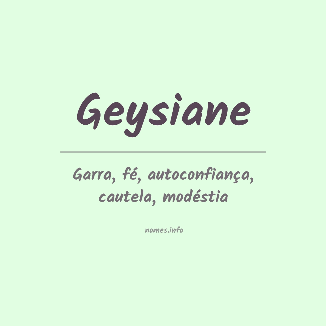 Significado do nome Geysiane