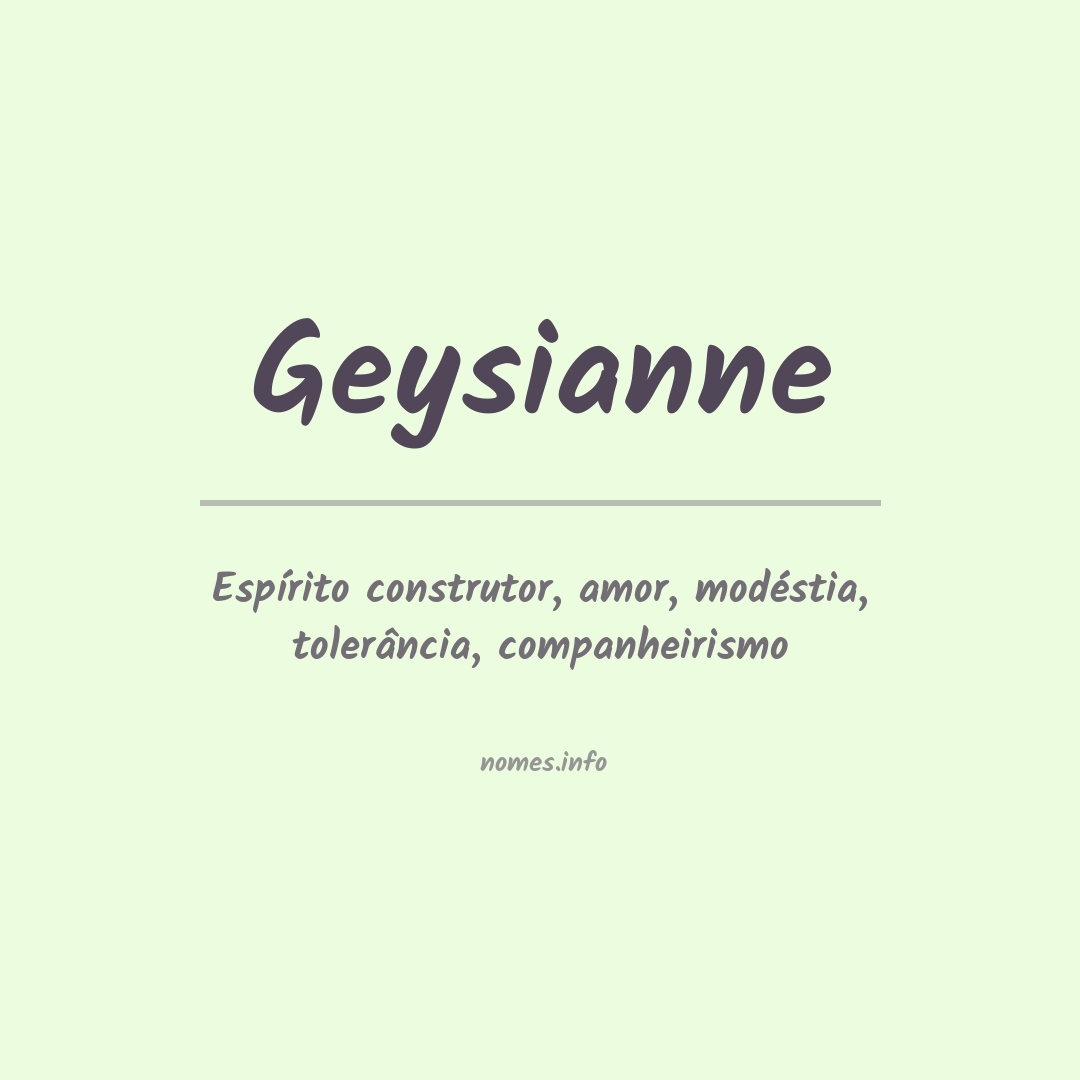 Significado do nome Geysianne