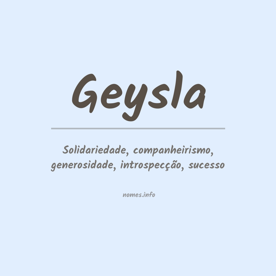 Significado do nome Geysla