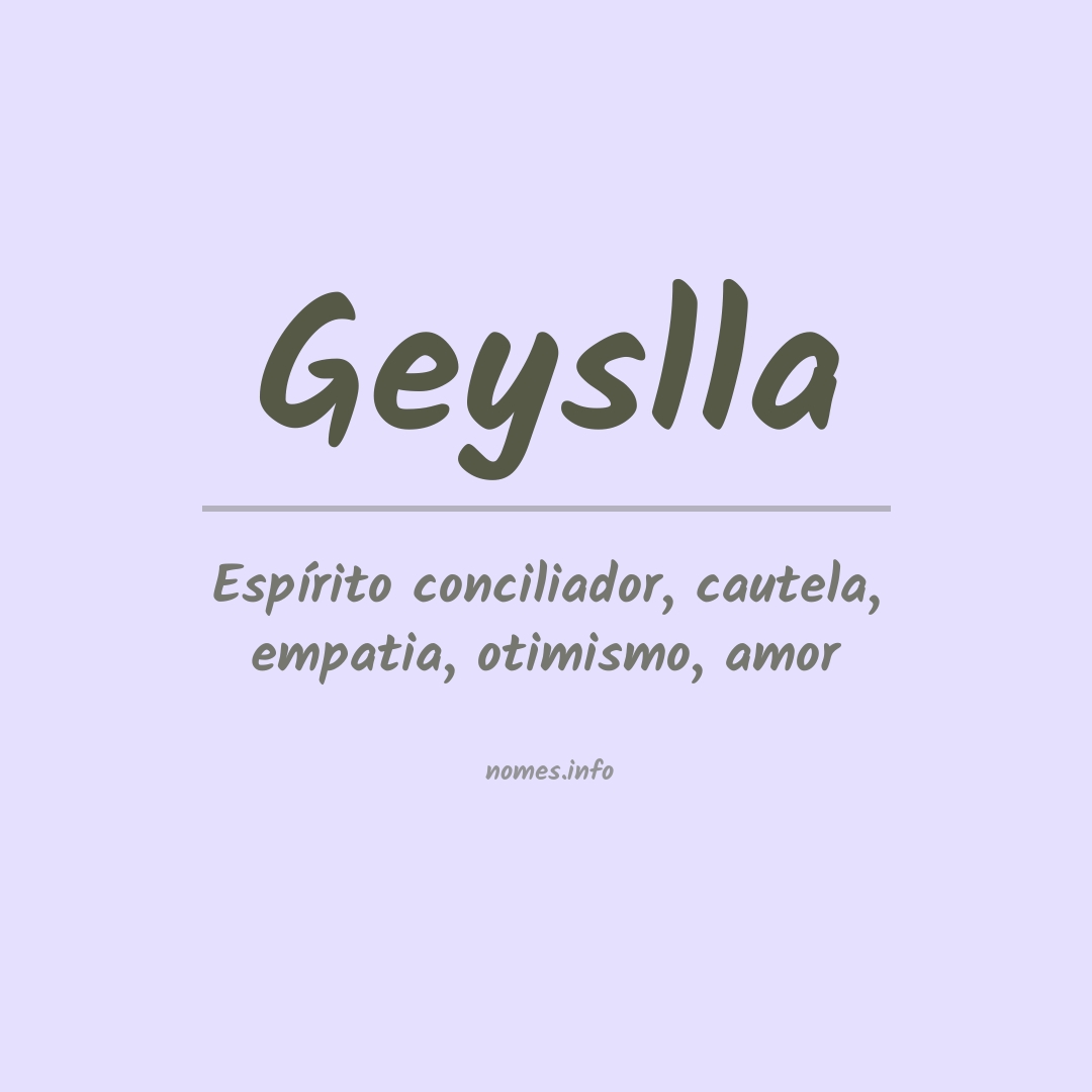 Significado do nome Geyslla