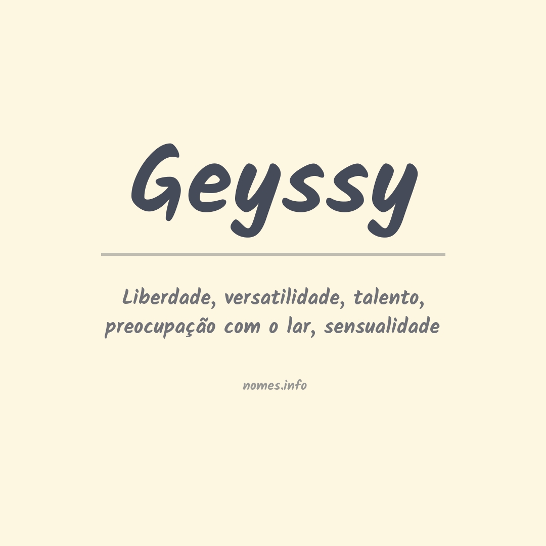Significado do nome Geyssy
