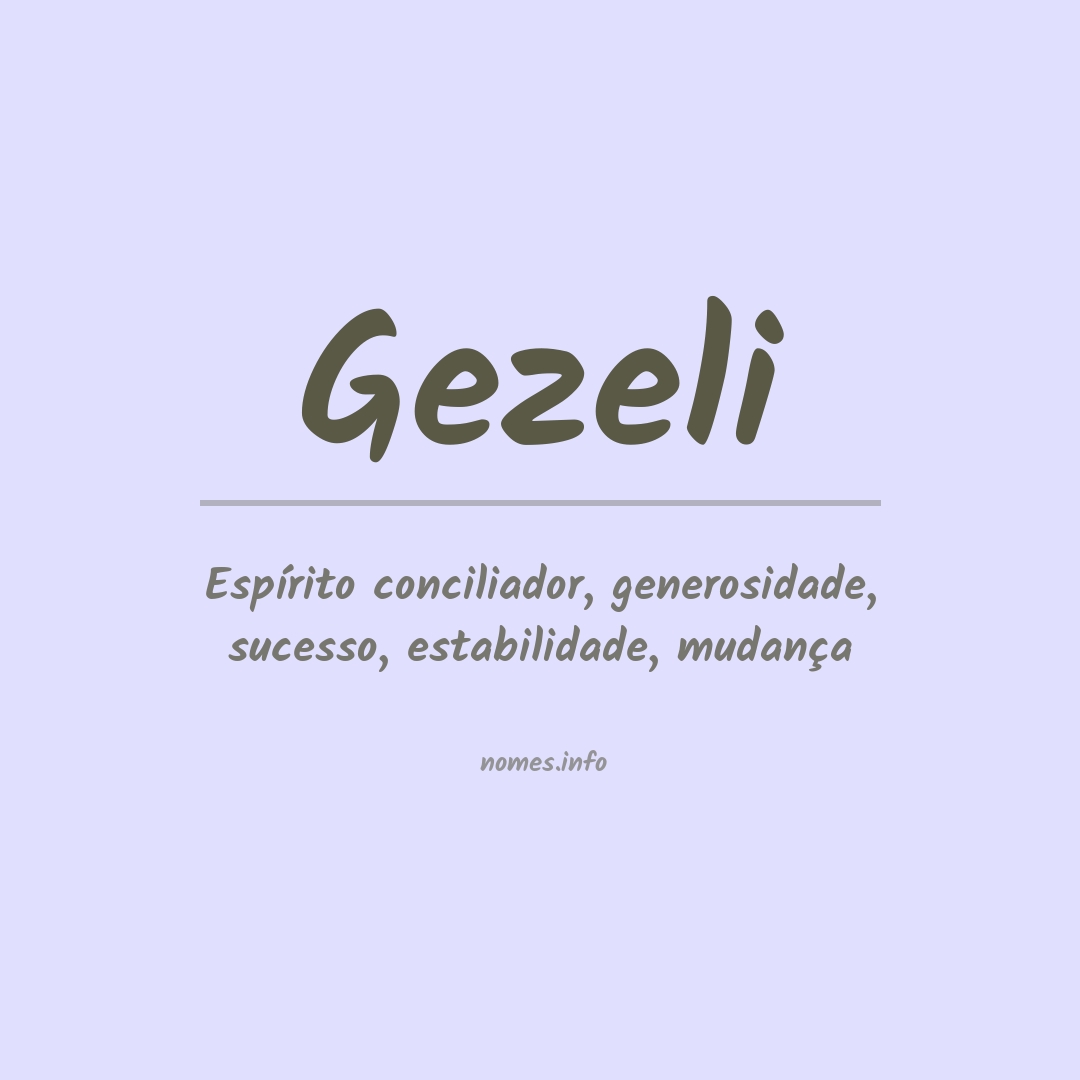 Significado do nome Gezeli