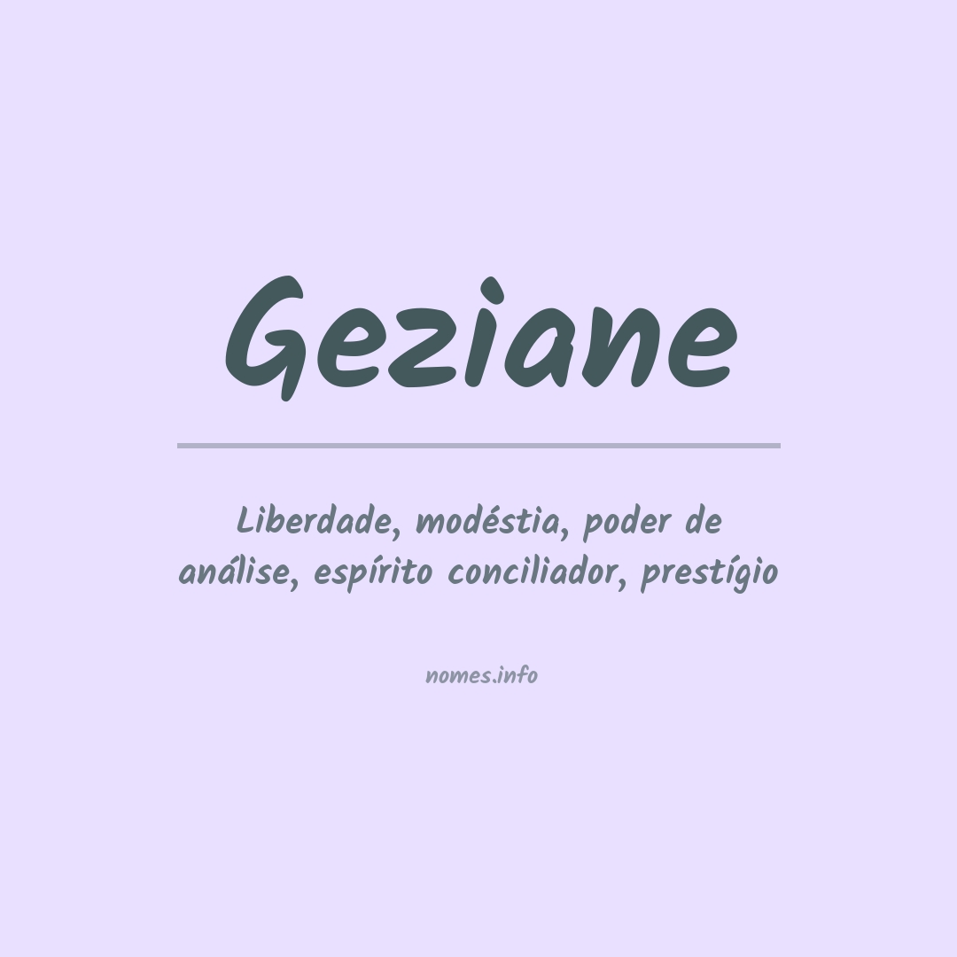 Significado do nome Geziane