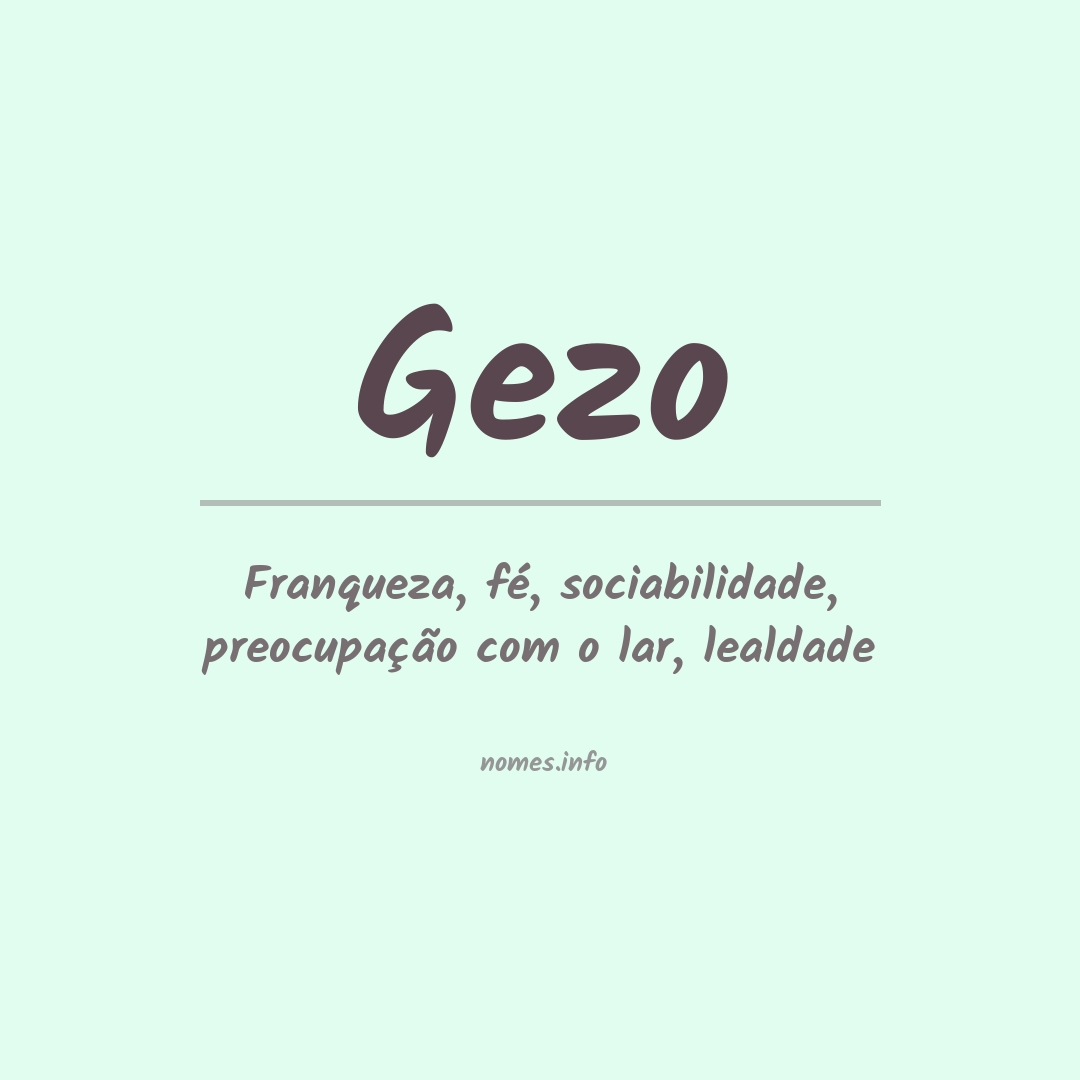 Significado do nome Gezo