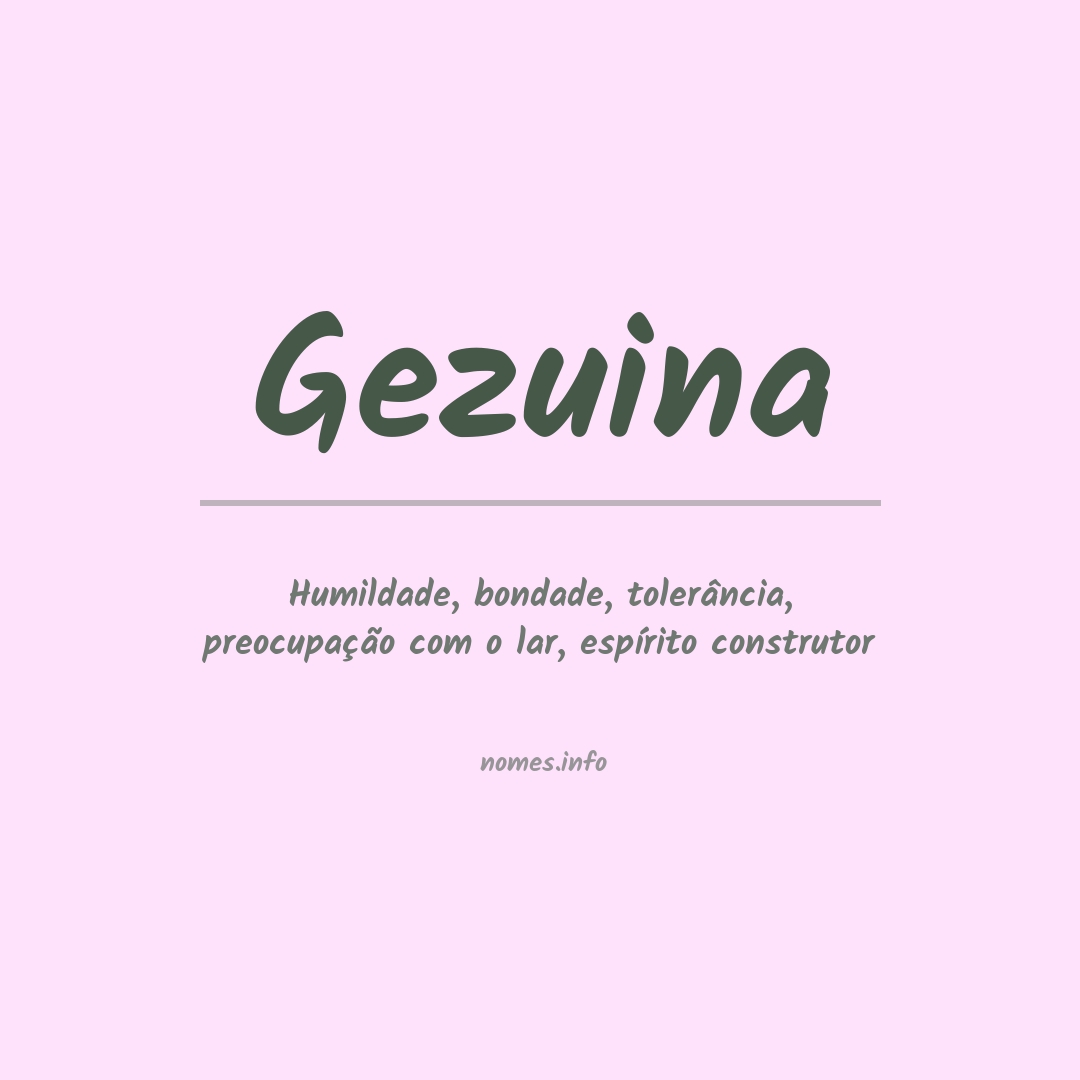 Significado do nome Gezuina