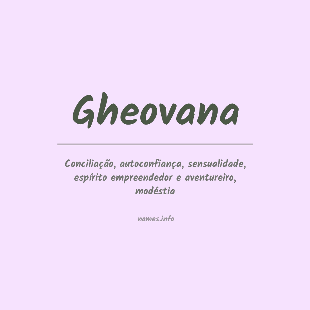 Significado do nome Gheovana