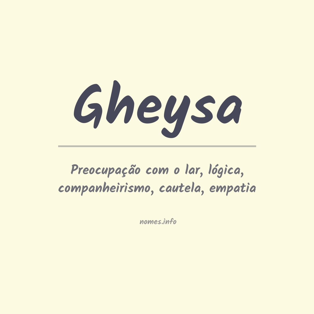 Significado do nome Gheysa