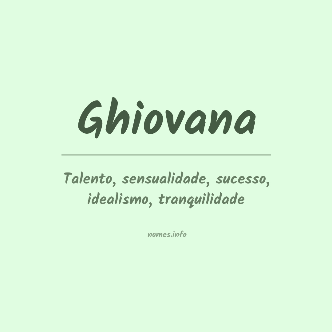 Significado do nome Ghiovana