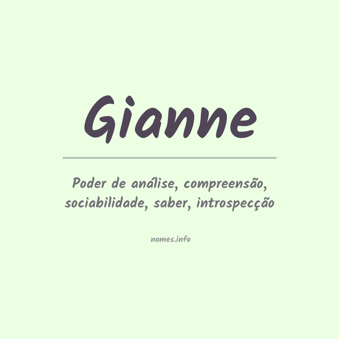 Significado do nome Gianne