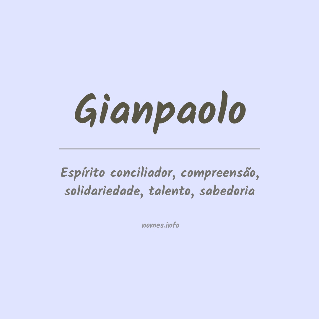 Significado do nome Gianpaolo