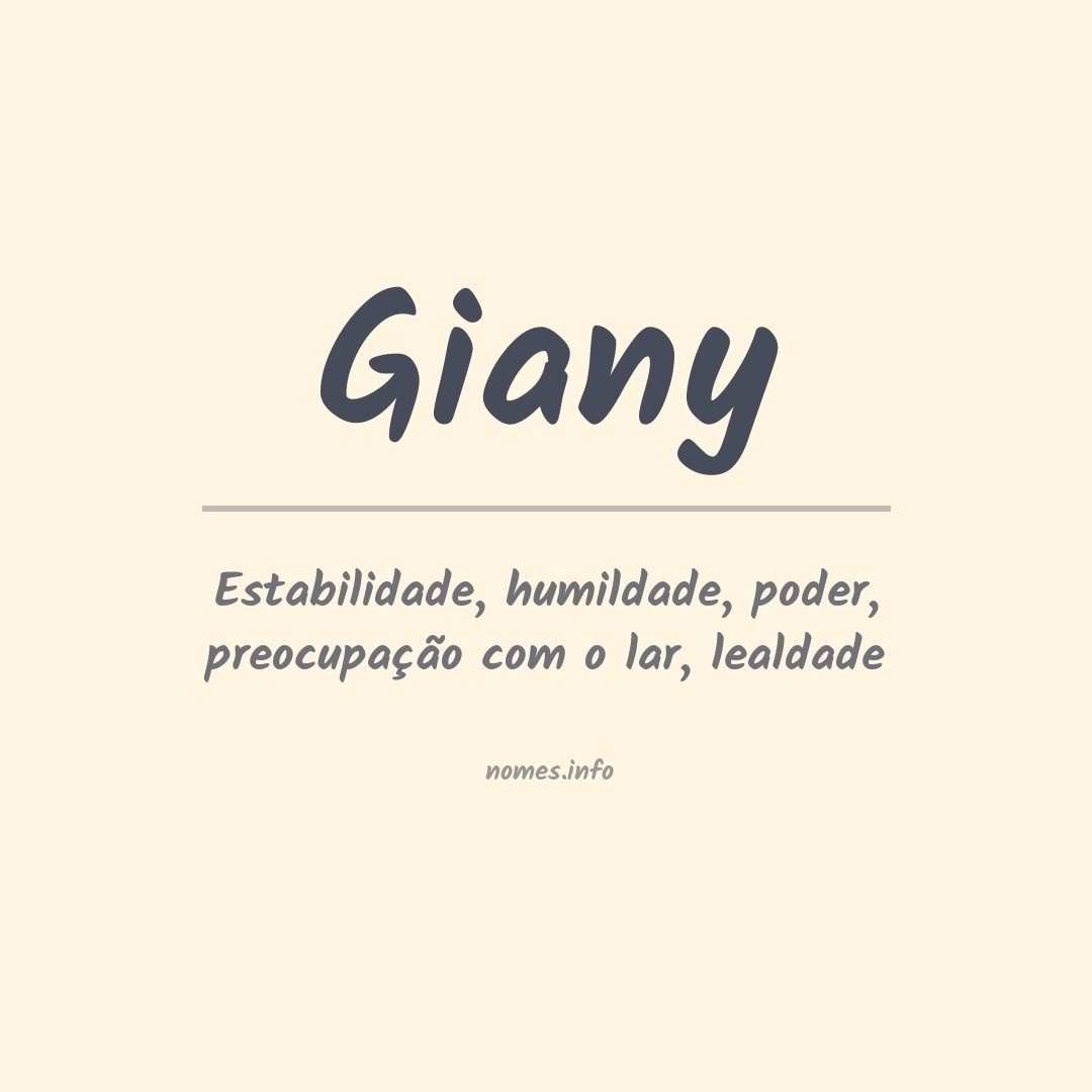 Significado do nome Giany