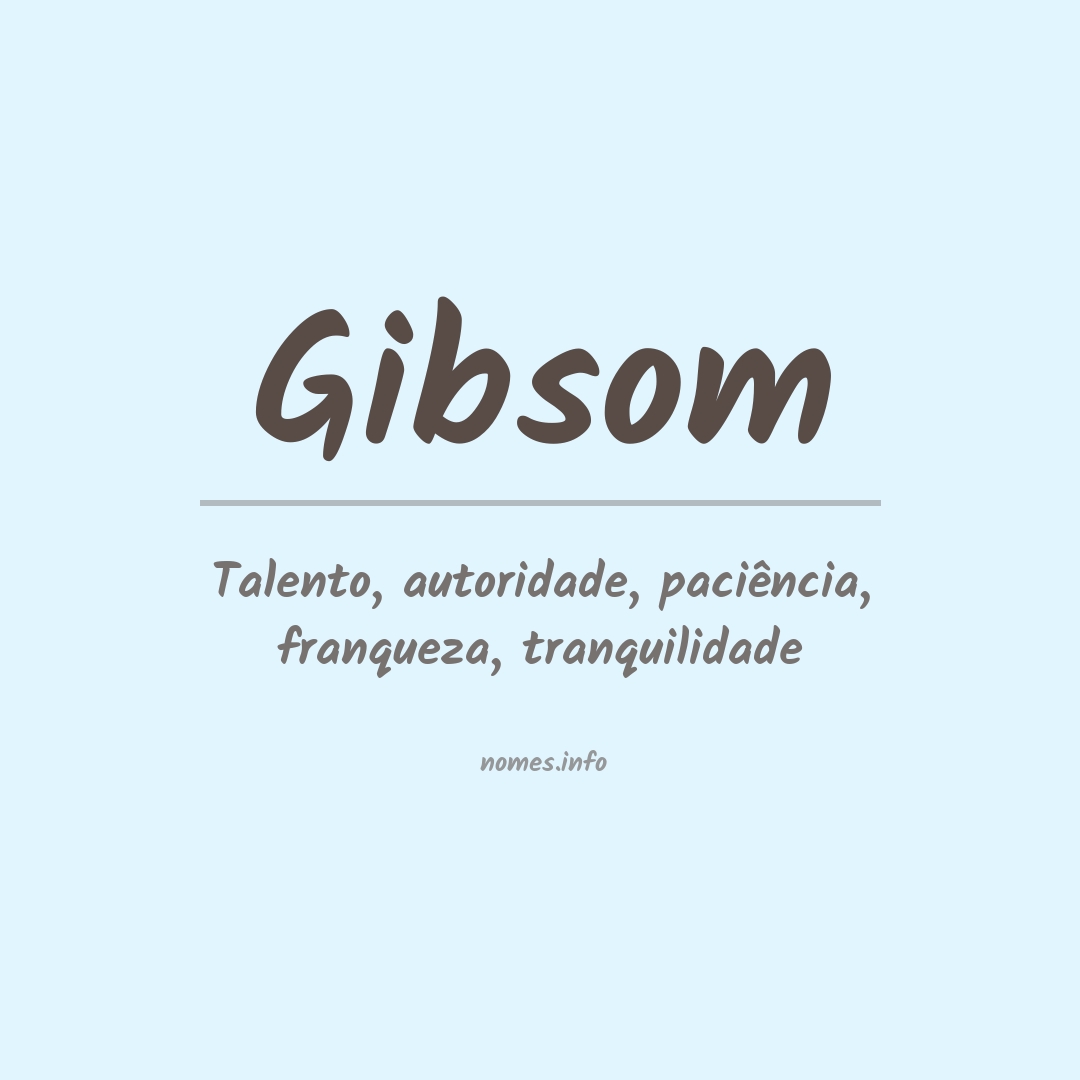 Significado do nome Gibsom