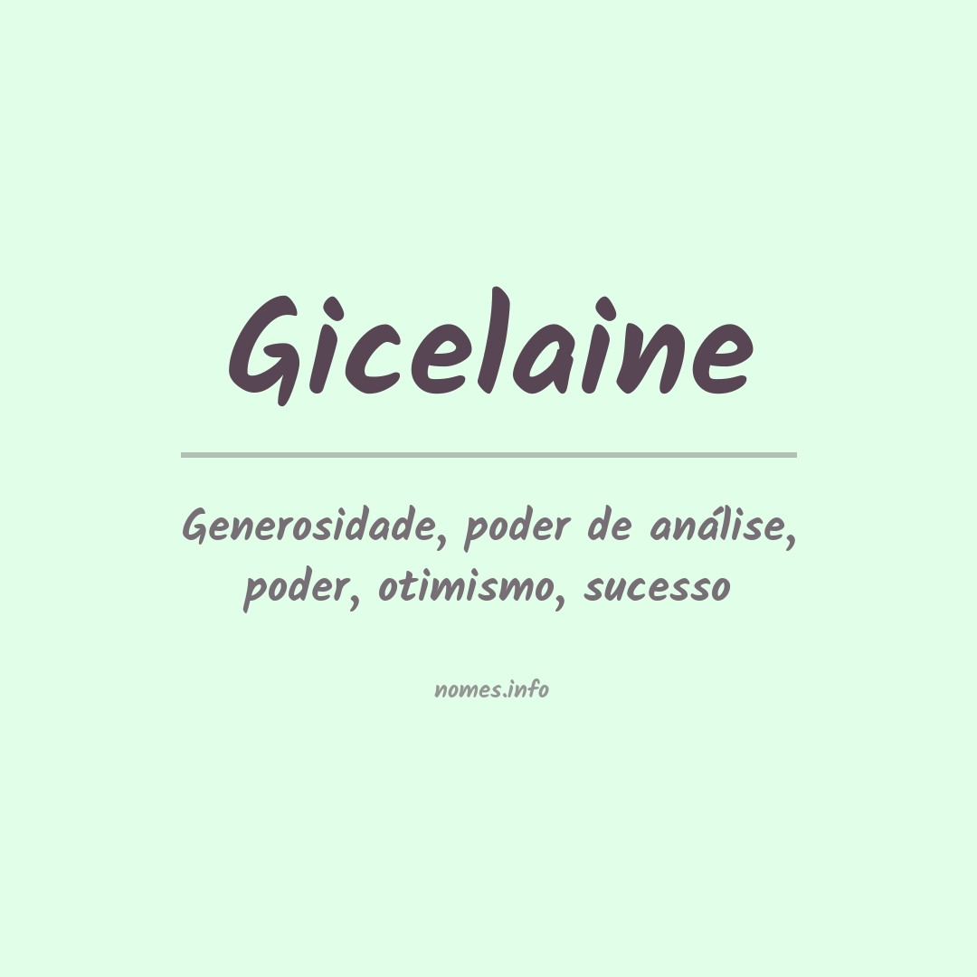 Significado do nome Gicelaine
