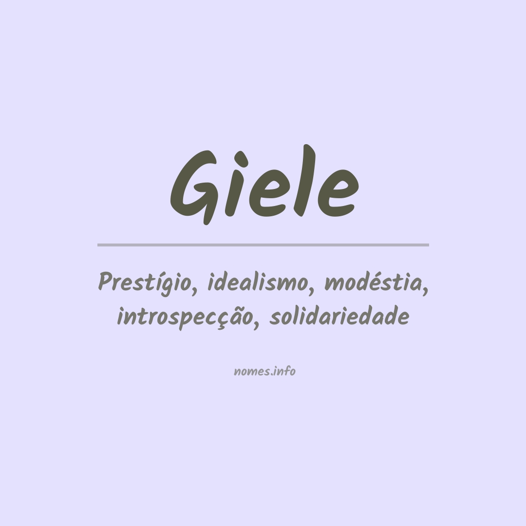 Significado do nome Giele