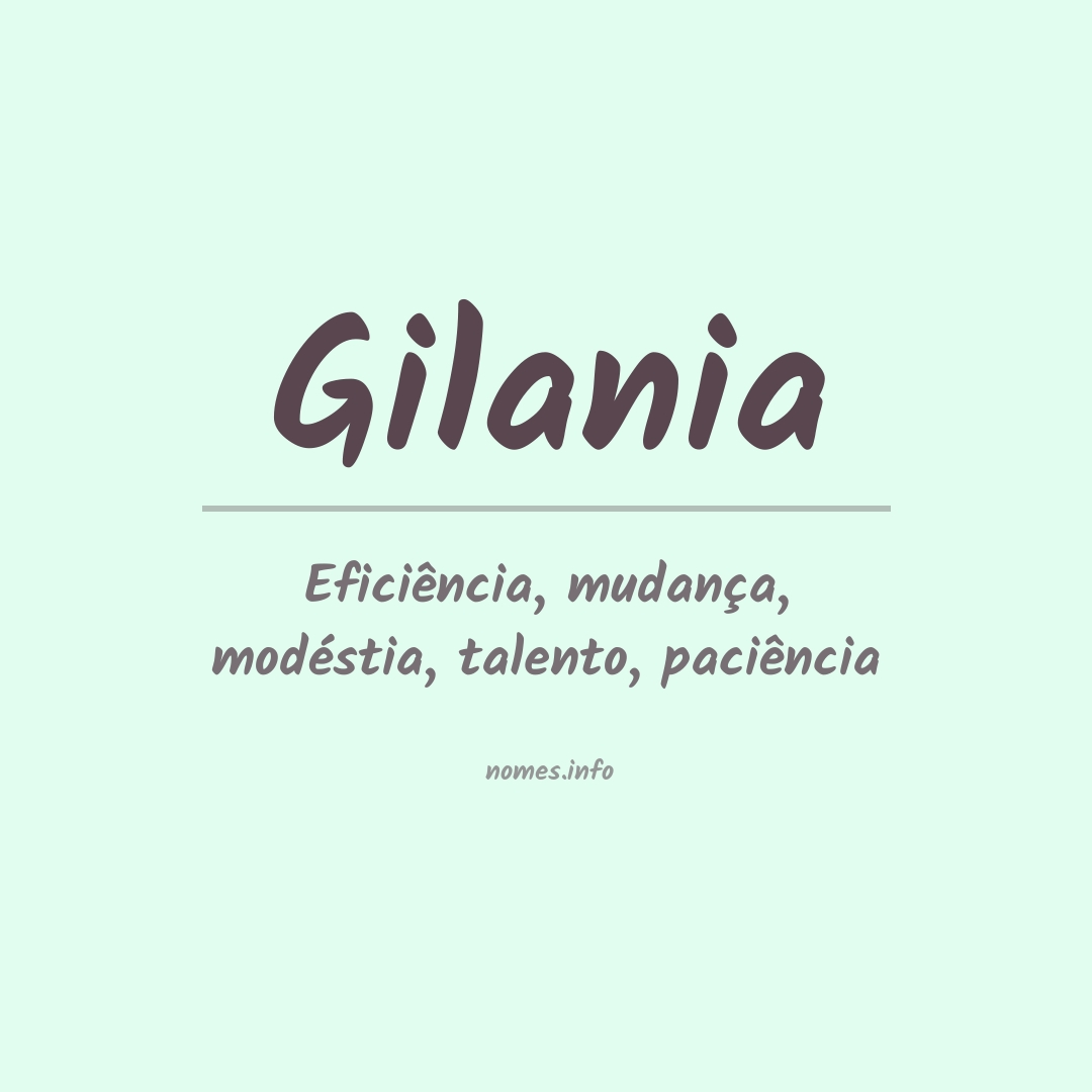 Significado do nome Gilania